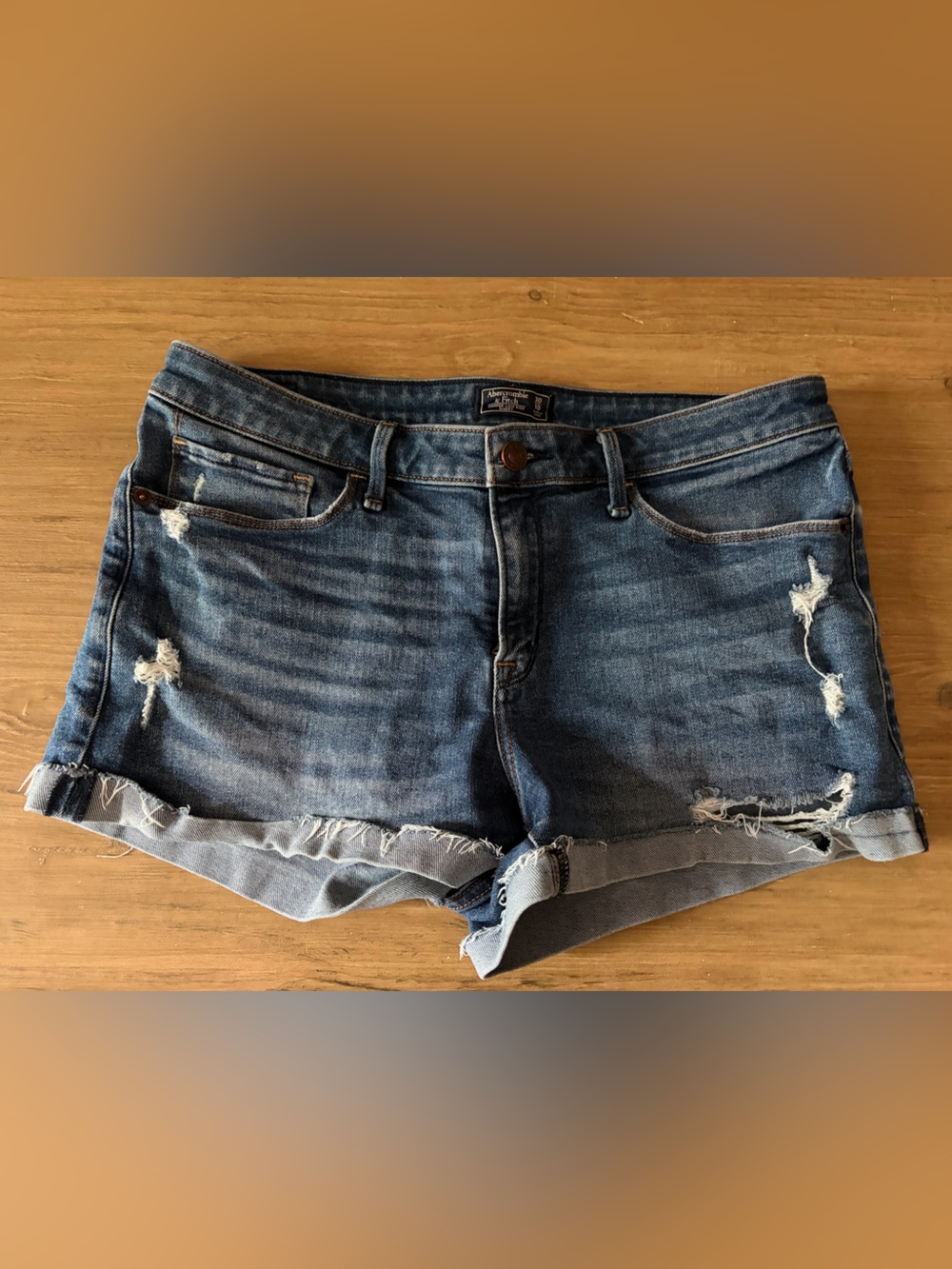 Abercrombie & Fitch Women’s Dark Blue Harper Low Rise Shorts